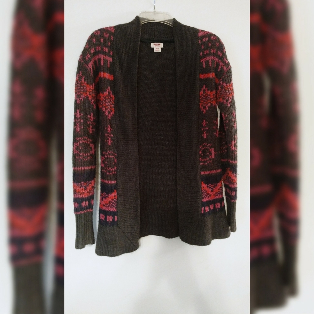 Mossimo sweater cardigan, Grey/Pink/Melon